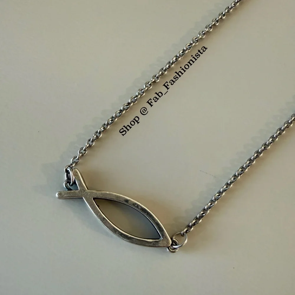 James Avery Ichthus Fish Necklace Sterling Silver Retired Rare